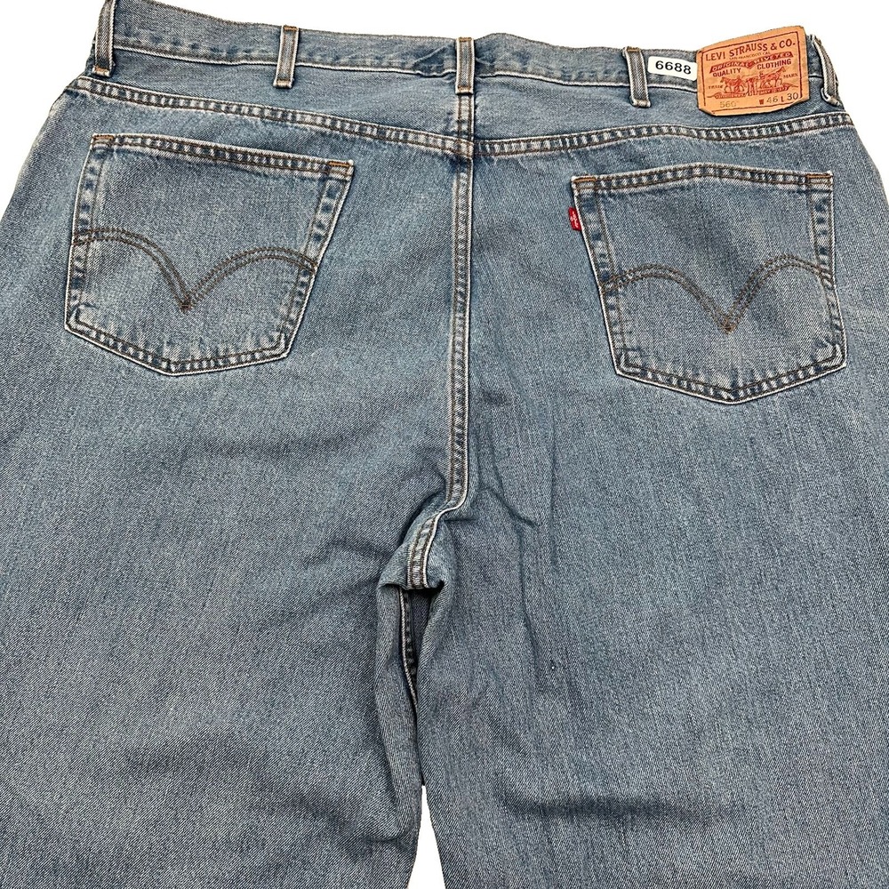 VTG Y2K Levi's 560 Comfort Tapered Denim Jeans Men 46x30 Loose Baggy Light Blue